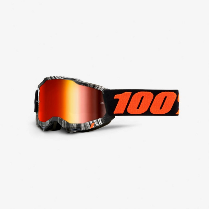 100 PERCENT (2022) FA21 glasses ACCURI 2 YOUTH GEOSPACE - MIRROR RED LENS color: black/white/orange lens red mirror