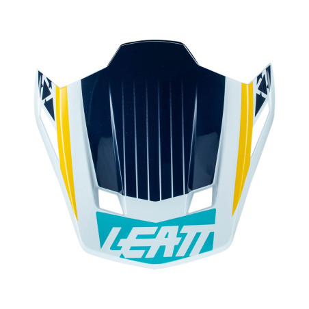 LEATT (2022/2023) snapelis/VISOR šalmui MOTO 7.5 V22 AQUA spalva: NAVY/geltona/balta