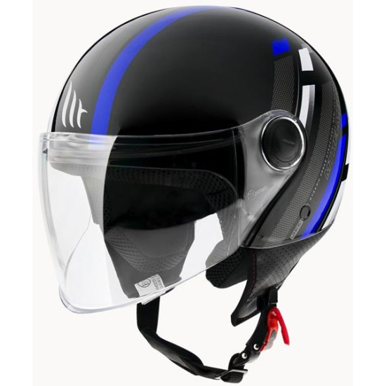MT open face helmet STREET SCOPE D7 GLOSS BLUE color: black/blue, size: XS