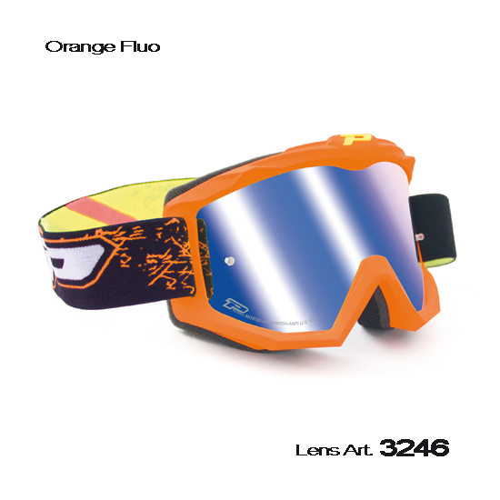 PROGRIP glasses PG3204 SHINY SIDE color: orange FLUO ( PG3249 blue mirror ) (PG3204/15ORF) (3204-15 FL)