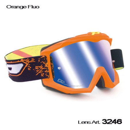 PROGRIP glasses PG3204 SHINY SIDE color: orange FLUO ( PG3249 blue mirror ) (PG3204/15ORF) (3204-15 FL)