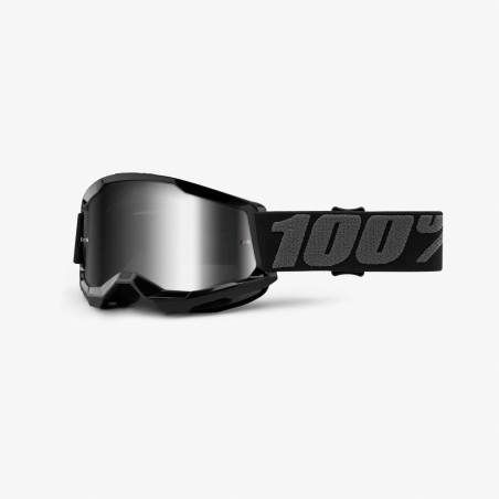 100 PERCENT (2022) FA20 STRATA 2 YOUTH GOGGLE BLACK - MIRROR SILVER LENS - STRATA 2 JUNIOR goggles for children, color: black le