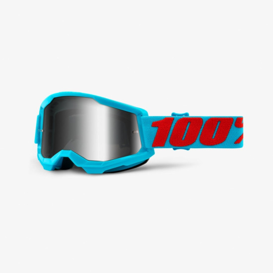 100 PERCENT (2022) glasses, model: STRATA 2 SUMMIT - MIRROR SILVER LENS color: JASNY blue mirror lens, old code