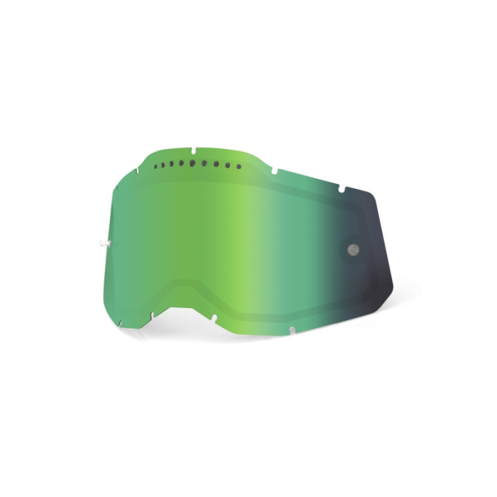 100 PROCENT (2022) RC2/AC2/ST2 REPLACEMENT LENS - VENTED DUAL PANE MIRROR GREEN, akinių stikliukas RACECRAFT 2/ACCURI 2/STRATA2