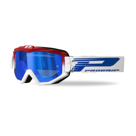 PROGRIP glasses PG3201 FL ATZAKI color: red white ( PG 3246C blue mirror) (3201-130 FLPZ3201ROBIFL)