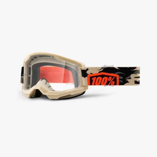 100 PERCENT (2022) glasses, model: STRATA 2 KOMBAT CLEAR LENS color: brown (MORO), lens: clear, old code: 50421-101-1