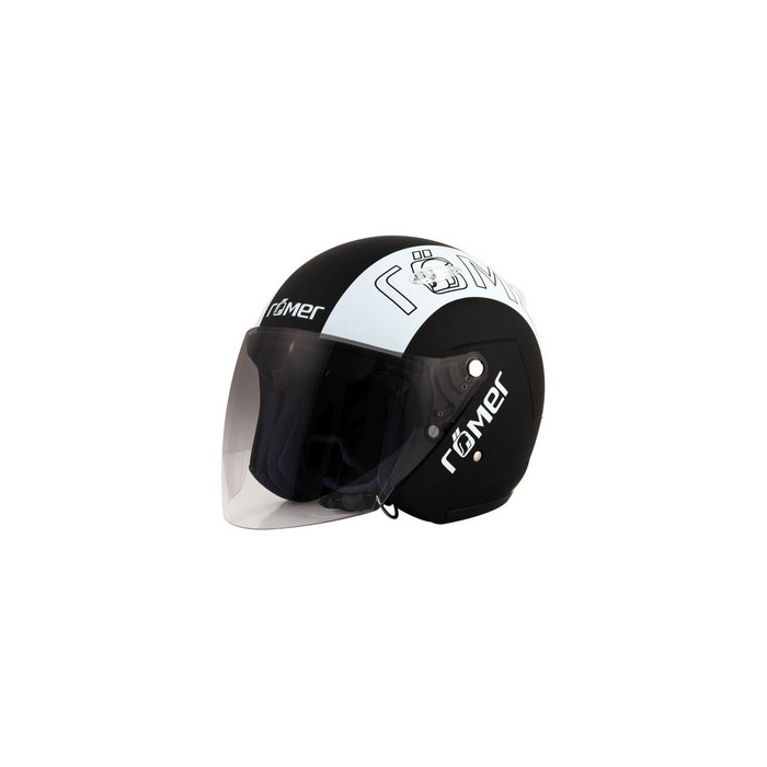ROLEFF open face helmet, model: ROLEFF ROMER RACELINE color: black/white, size: S