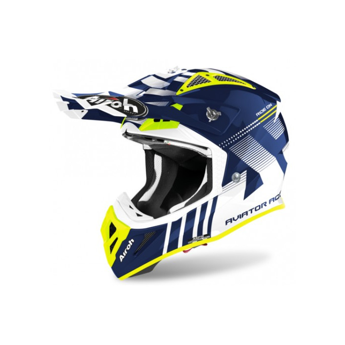 AIROH helmet AVIATOR ACE NEMESI BLUE GLOSS blue/white/yellow FLUO, size: M