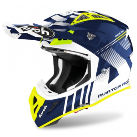 AIROH helmet AVIATOR ACE NEMESI BLUE GLOSS blue/white/yellow FLUO, size: M