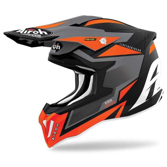 AIROH helmet, model: STRYCKER AXE ORANGE MATT color: black/gray/orange matte, size: S