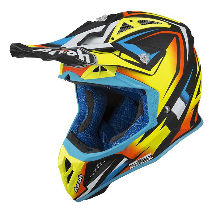 AIROH helmet, model: AVIATOR 2.3 AMS2 FAME YELLOW MATT color: yellow/blue/black matte, size: S
