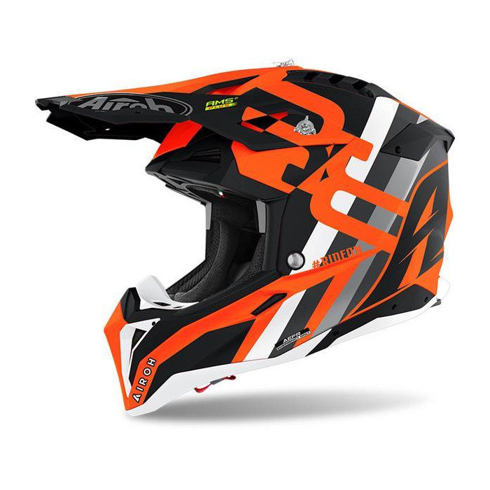 AIROH helmet, model: AVIATOR 3 RAINBOW ORANGE MATT color: black/gray/orange matte, size: S