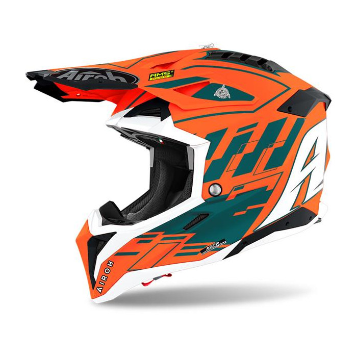 AIROH helmet, model: AVIATOR 3 RAMPAGE ORANGE GLOSS color: orange/green/white, size: S