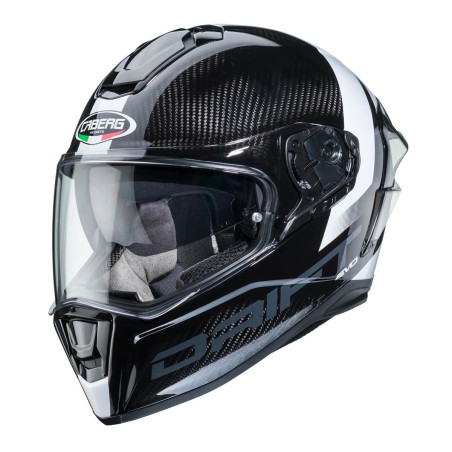 CABERG helmet with integrated goggles, model: DRIFT EVO CARBON SONIC (PINLOCK), color: gray/white, size: M