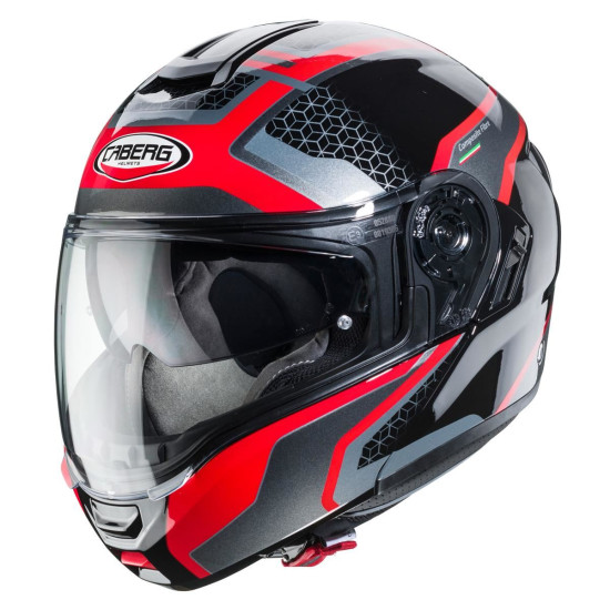 CABERG flip-up helmet, model: LEVO SONAR color: black/red/gray, size: S