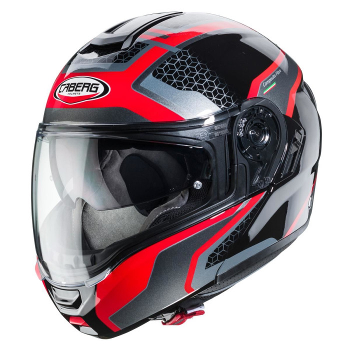 CABERG flip-up helmet, model: LEVO SONAR color: black/red/gray, size: XXL
