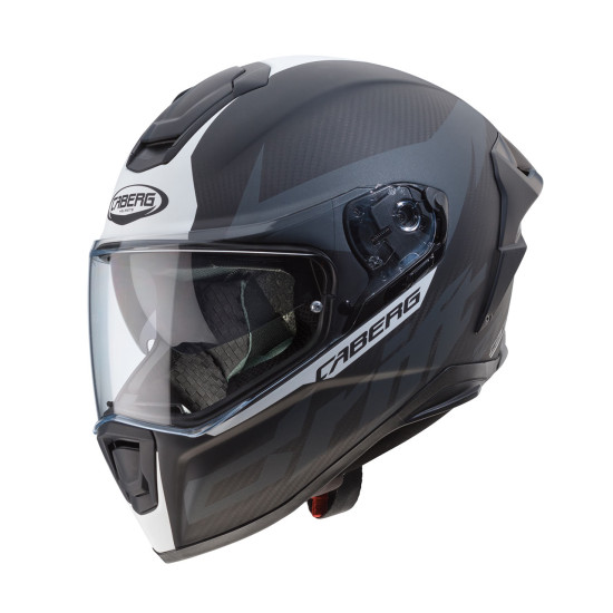 CABERG helmet with integrated goggles, model: DRIFT EVO CARBON (PINLOCK), color: gray/white matte, size: XL