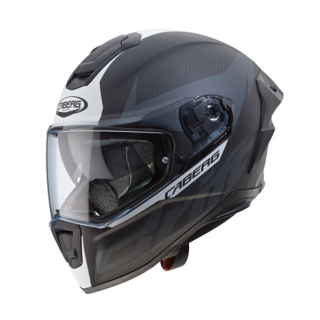 CABERG šalmas su integruotais akiniais, modelis: DRIFT EVO CARBON (PINLOCK) spalva: pilka/balta matinė, dydis: XXL