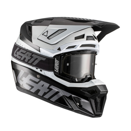 LEATT (2022) šalmas MOTO 8.5 V22 (+ akiniai 5.5 dovanų) HELMET KIT BLACK/WHITE spalva: juoda/balta, dydis: S (55-56 cm)