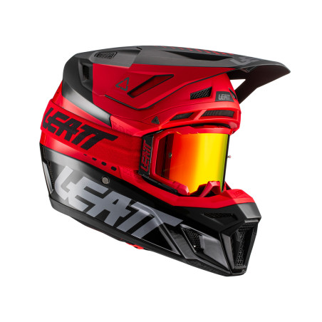 LEATT (2022) šalmas MOTO 8.5 V22 (+ akiniai 5.5 dovanų) HELMET KIT RED spalva: raudona/juoda, dydis: L (59-60 cm)