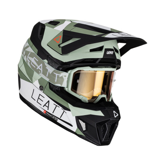 LEATT (2023) helmet MOTO 7.5 V23 (+ glasses 4.5 IRIZ as a gift) HELMET KIT CACTUS color: black/green, size: L (59-60 cm)