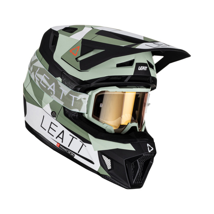 LEATT (2023) helmet MOTO 7.5 V23 (+ glasses 4.5 IRIZ as a gift) HELMET KIT CACTUS color: black/green, size: XS (53-54 cm)
