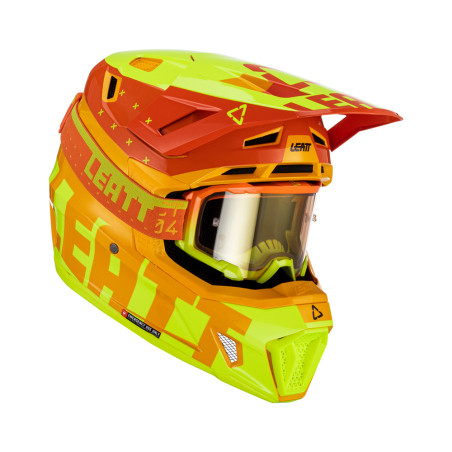 LEATT (2023) helmet MOTO 7.5 V23 (+ glasses 4.5 IRIZ as a gift) HELMET KIT CITRUS color: yellow FLUO/orange, size: S (55-56 cm