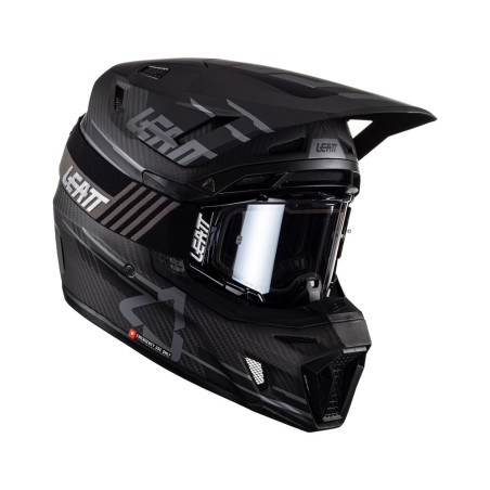 LEATT (2023) helmet MOTO 9.5 CARBON V23 (+ glasses 6.5 IRIZ as a gift) HELMET KIT color: black, size: S (55-56 cm)