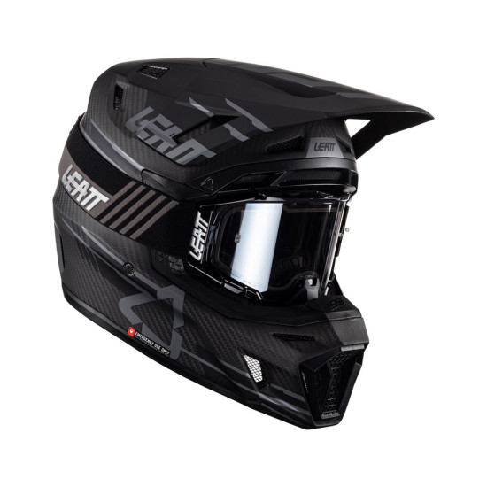 LEATT (2023) helmet MOTO 9.5 CARBON V23 (+ glasses 6.5 IRIZ as a gift) HELMET KIT color: black, size: XXL (63-64 cm)