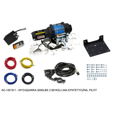 BRONCO winch 3000LBS (1361KG) synthetic rope 5.5MM X 10M,