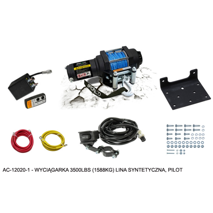 BRONCO winch 3500LBS (1588KG) synthetic rope 5.5MM X 10M,