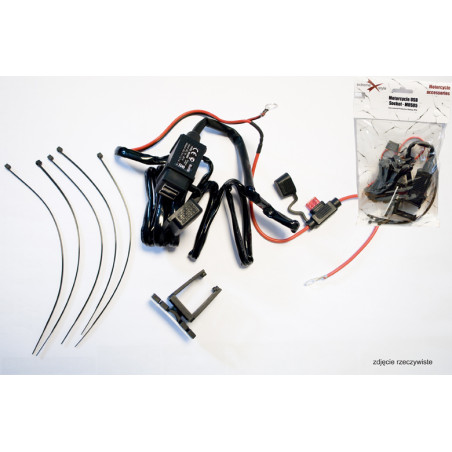 BIKETEC krovimo lizdas USB X2 su SU SAUGIKLIU, MONTAVIMAS ANT PLOKŠČIO PAVIRŠIAUS - MUS05