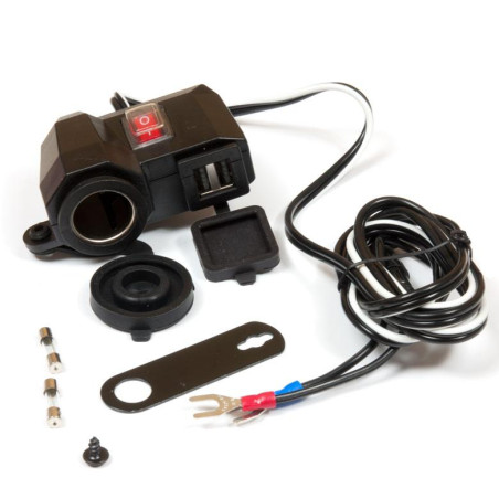 BIKETEC charging socket with two USB ports and fuse