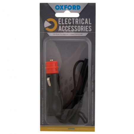 OXFORD CIGARETTE LIGHTER CABLE 12V USA/SAE OUTPUT 0.5M