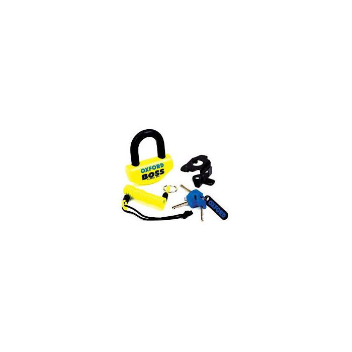 OXFORD brake disc lock BIG BOSS with alarm 100 decibels PIN 16 MM color yellow