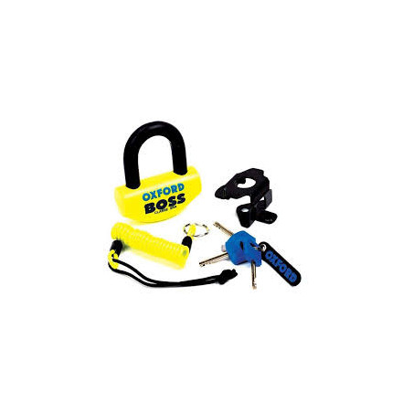 OXFORD brake disc lock BIG BOSS with alarm 100 decibels PIN 16 MM color yellow