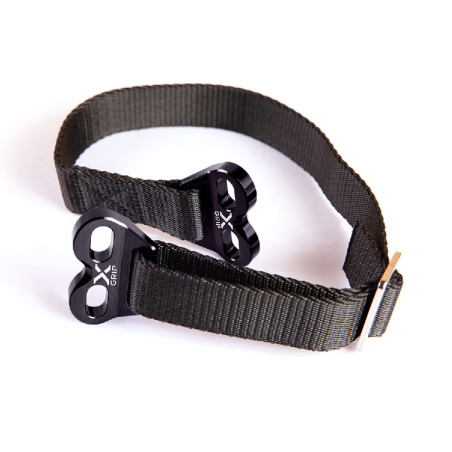 X-GRIP motorcycle towing strap with bolts (front)