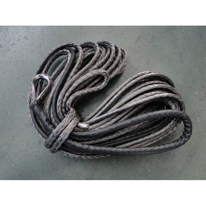 BRONCO synthetic winch rope 10.3M, 5.5MM gray