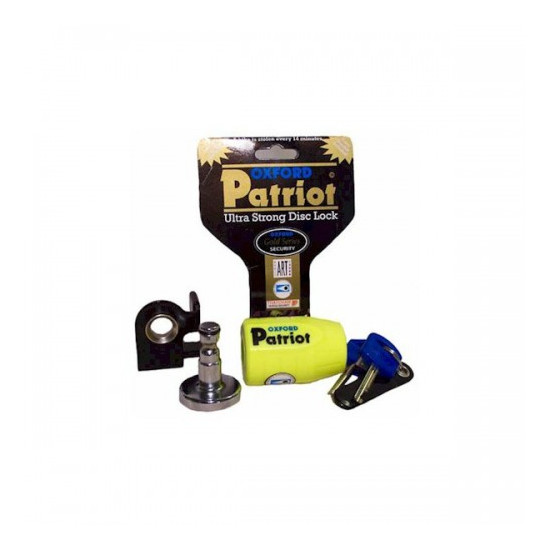 OXFORD PATRIOT brake disc lock with long PIN code color yellow fluorescent