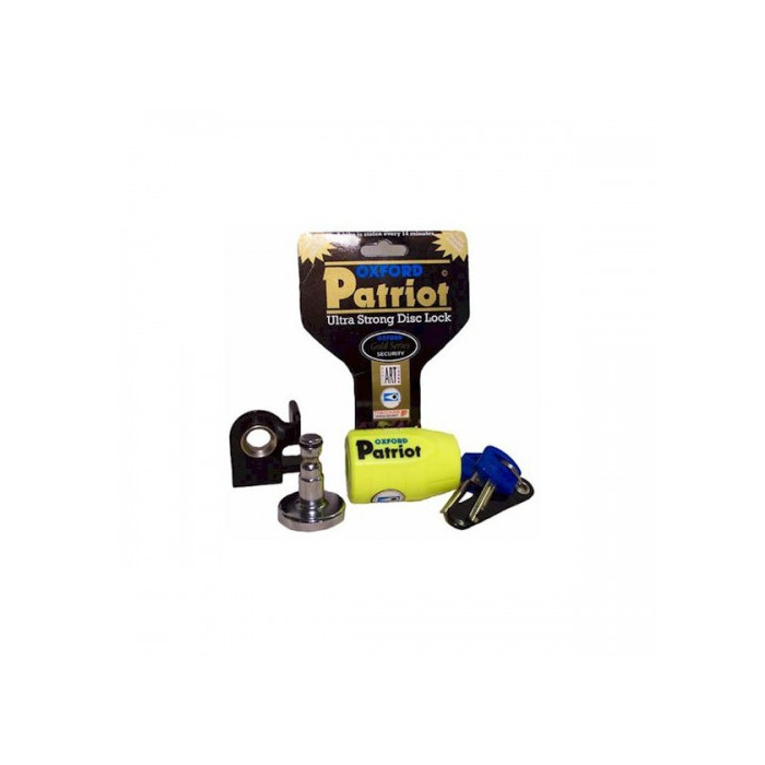 OXFORD PATRIOT brake disc lock with long PIN code color yellow fluorescent