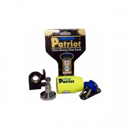 OXFORD PATRIOT brake disc lock with long PIN code color yellow fluorescent