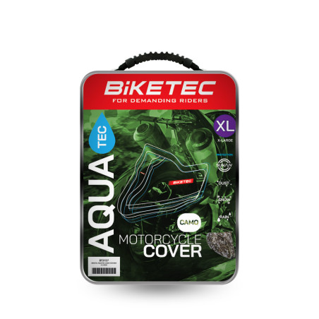 BIKETEC uždangalas atsparus vandeniui AQUATEC motociklui spalva CAMO dydis XL