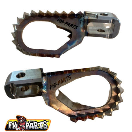 FM-PARTS OFFSET footpegs (set) STAINLESS FOOTPEGS KTM/HUSQVARNA `17-22, GAS-GAS `21-22 color steel