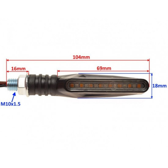 Universal LED turn signals with brake function (2 pcs.)