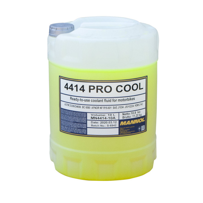 MANNOL coolant PRO COOL 10L for motorcycles (-40°C/+135°C) ready to use