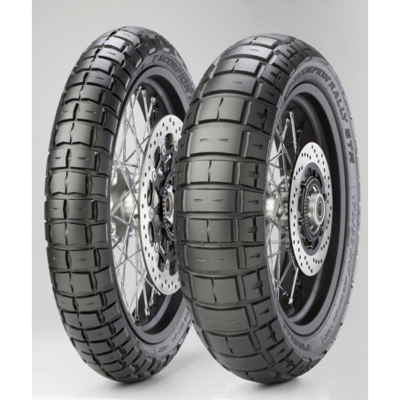 PIRELLI padangų komplektas (2919800/18) 120/70R17 SCORPION RALLY STR 58H TL M/C M+S 41/2018 + (2865200/22) 150/70R17 SCORPION RA