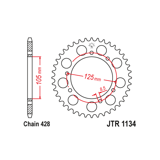 Yamaha XT 125 / Rieju RS3 125 rear sprocket