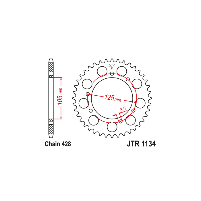 Yamaha XT 125 / Rieju RS3 125 rear sprocket