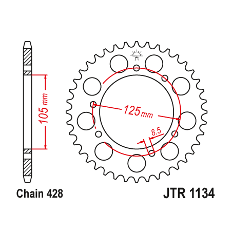 Yamaha XT 125 / Rieju RS3 125 rear sprocket