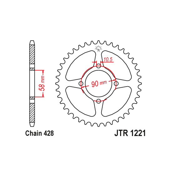Honda CBR 125 (from 2011) rear sprocket 44 teeth